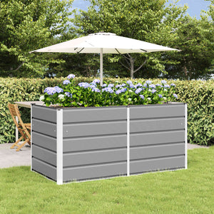 Vidaxl plantenbak lichtgrijs 160 x 80 x 75 cm staal