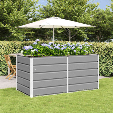 Vidaxl plantenbak lichtgrijs 160 x 80 x 75 cm staal