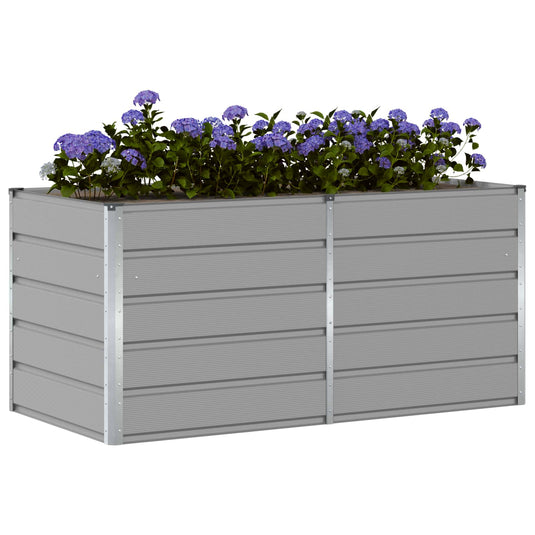 Vidaxl plantenbak lichtgrijs 160 x 80 x 75 cm staal