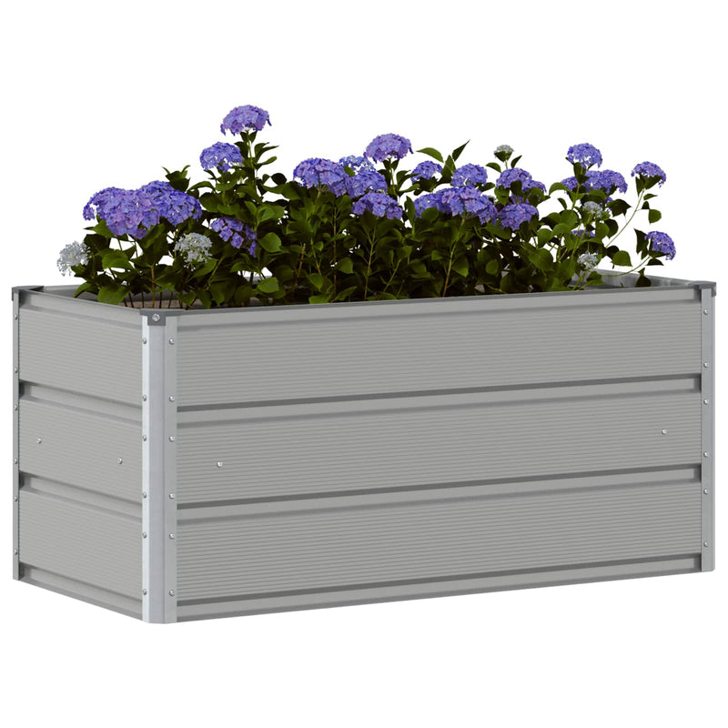Afbeelding laden in galerijviewer, Vidaxl plantenbak lichtgrijs 100 x 50 x 45 cm gegalvaniseerd staal
