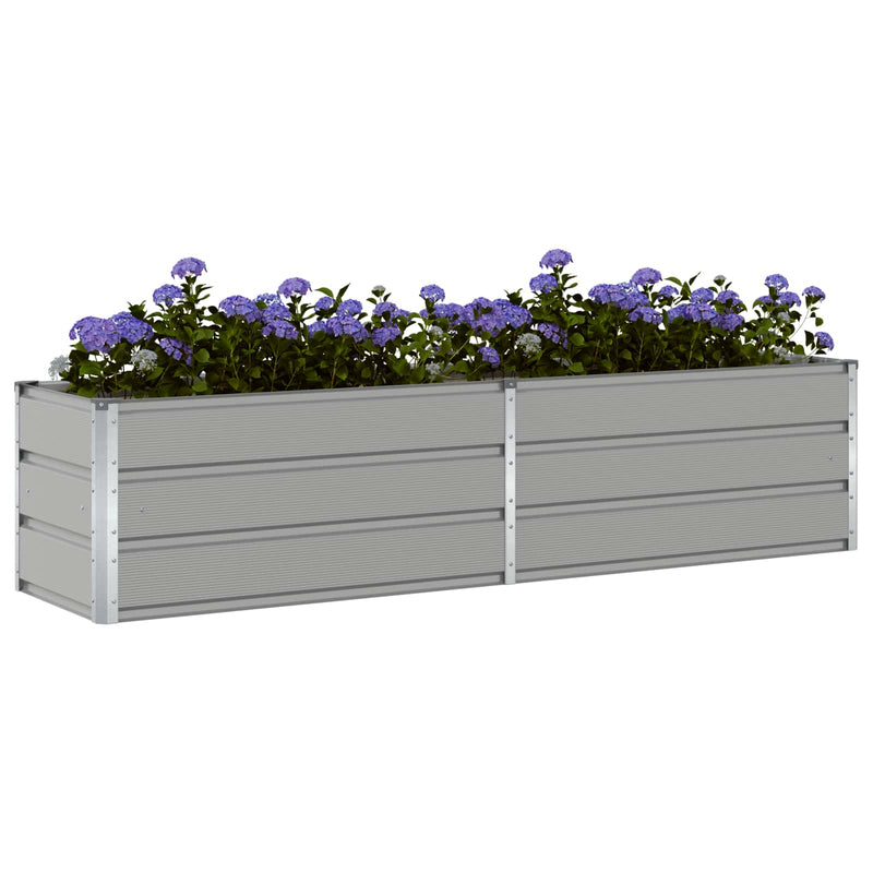 Afbeelding laden in galerijviewer, Vidaxl plantenbak lichtgrijs 480 x 50 x 45 cm gegalvaniseerd staal
