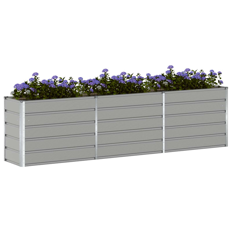 Afbeelding laden in galerijviewer, Vidaxl plantenbak lichtgrijs 480 x 50 x 45 cm gegalvaniseerd staal
