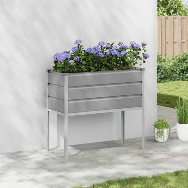 Vidaxl plantenbak lichtgrijs 100 x 45 x 90 cm gegalvaniseerd staal