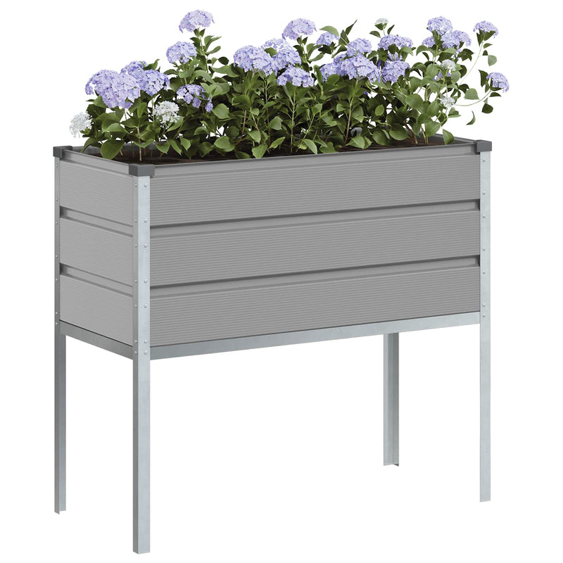 Afbeelding laden in galerijviewer, Vidaxl plantenbak lichtgrijs 100 x 45 x 90 cm gegalvaniseerd staal
