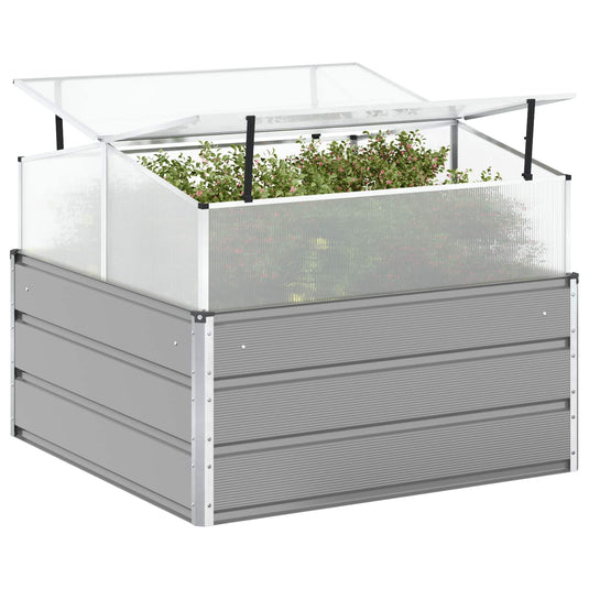 Vidaxl plantenbak lichtgrijs 100 x 100 x 77 cm gegalvaniseerd staal