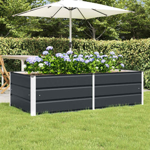 Vidaxl plantenbak antraciet 160 x 80 x 45 cm staal