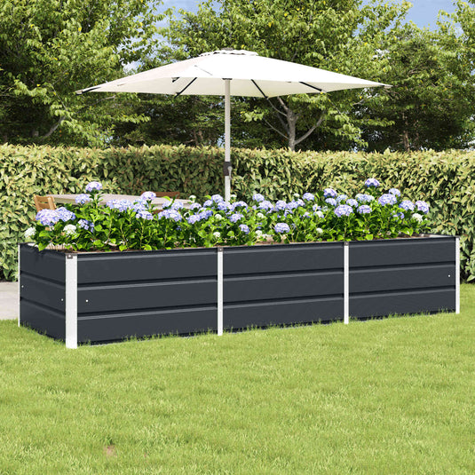 Vidaxl plantenbak antraciet 240 x 80 x 45 cm staal