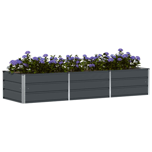 Vidaxl plantenbak antraciet 240 x 80 x 45 cm staal