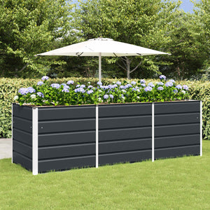 Vidaxl plantenbak antraciet 240 x 80 x 75 cm staal