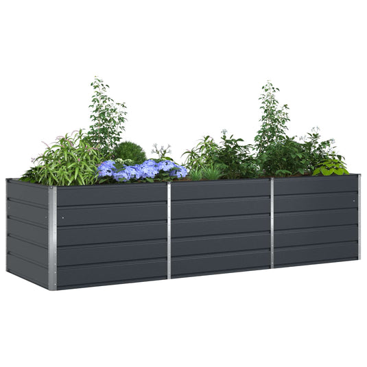 Vidaxl plantenbak antraciet 195 x 100 x 45 cm gegalvaniseerd staal