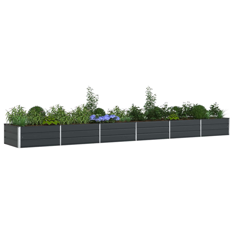 Afbeelding laden in galerijviewer, Vidaxl plantenbak antraciet 195 x 100 x 45 cm gegalvaniseerd staal
