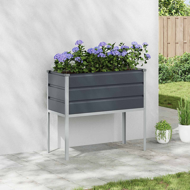 Afbeelding laden in galerijviewer, Vidaxl plantenbak antraciet 100 x 45 x 90 cm gegalvaniseerd staal
