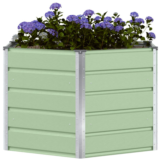 Vidaxl plantenbak pastel groen 129 x 129 x 75 cm staal