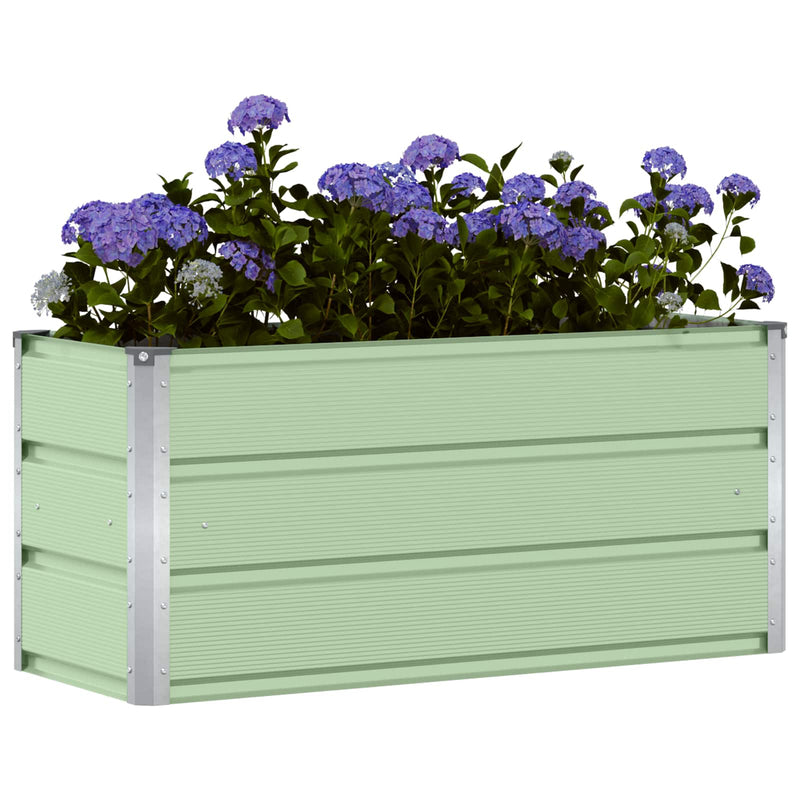 Afbeelding laden in galerijviewer, Vidaxl plantenbak groen 100 x 40 x 45 cm staal
