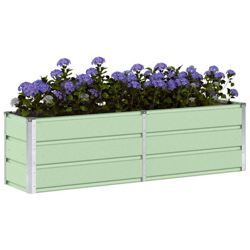 Afbeelding laden in galerijviewer, Vidaxl plantenbak groen 160 x 40 x 45 cm staal
