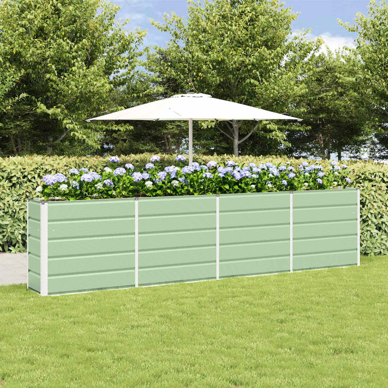 Afbeelding laden in galerijviewer, Vidaxl plantenbak groen 160 x 40 x 75 cm staal
