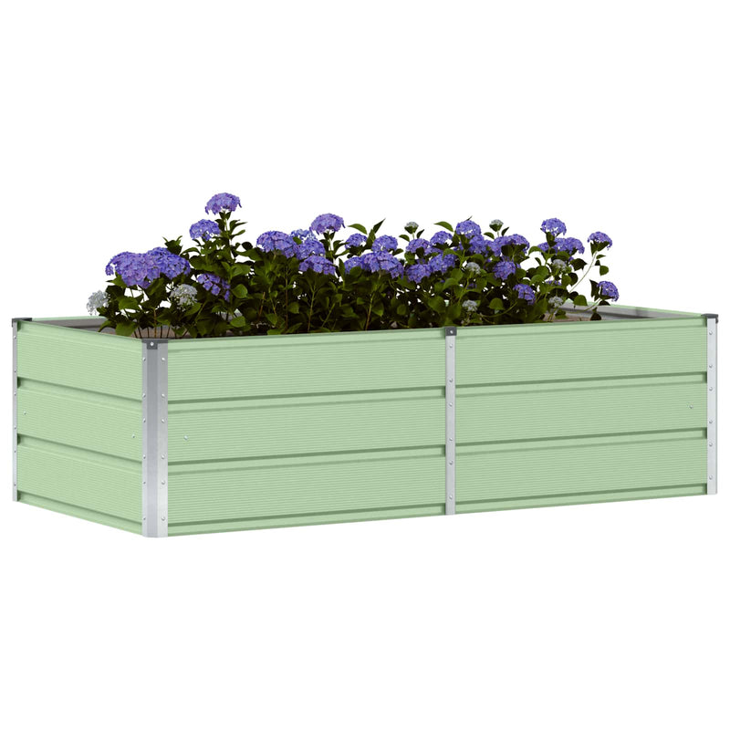 Afbeelding laden in galerijviewer, Vidaxl plantenbak groen 160 x 80 x 45 cm staal
