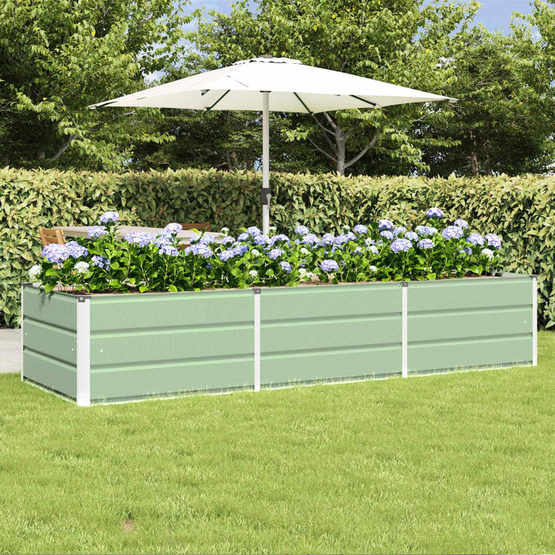 Afbeelding laden in galerijviewer, Vidaxl plantenbak groen 240 x 80 x 45 cm staal
