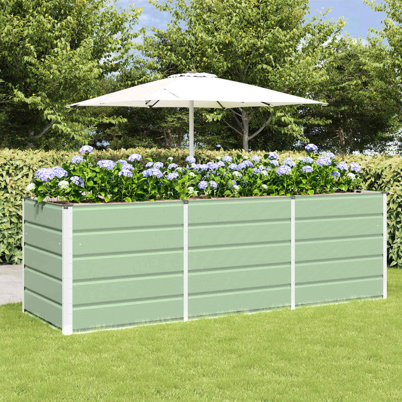Afbeelding laden in galerijviewer, Vidaxl plantenbak groen 240 x 80 x 75 cm staal
