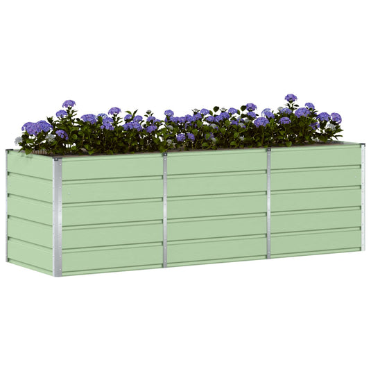 Vidaxl plantenbak groen 240 x 80 x 75 cm staal
