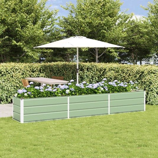 Vidaxl plantenbak pastelgroen 480 x 50 x 45 cm gegalvaniseerd staal
