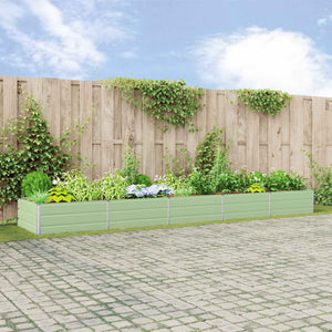 Vidaxl plantenbak pastelgroen 195 x 100 x 45 cm gegalvaniseerd staal