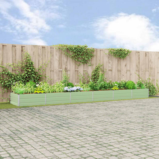 Vidaxl plantenbak pastelgroen 195 x 100 x 45 cm gegalvaniseerd staal