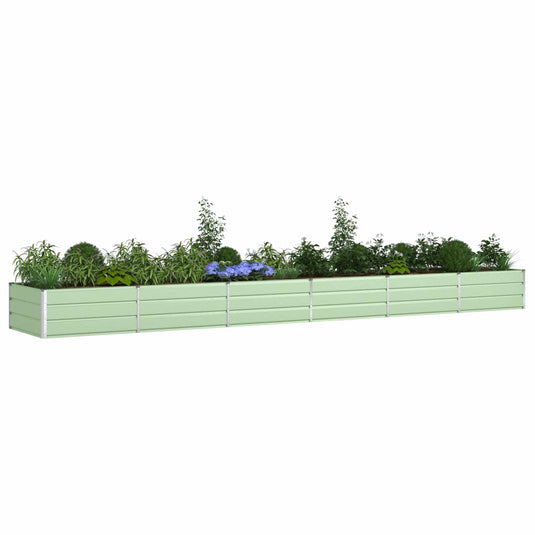 Vidaxl plantenbak pastelgroen 195 x 100 x 45 cm gegalvaniseerd staal