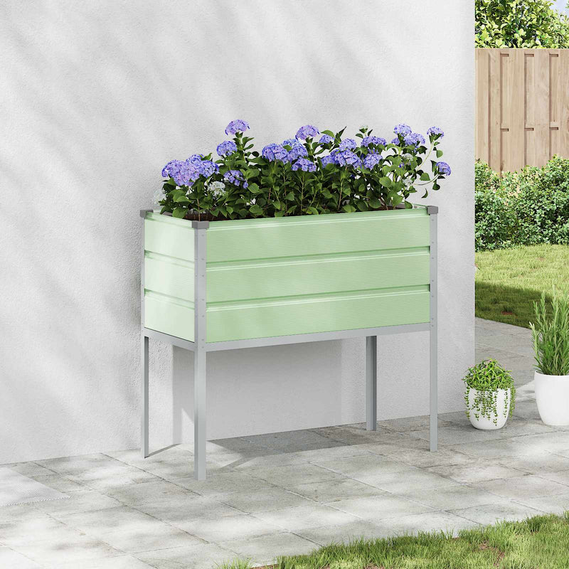 Afbeelding laden in galerijviewer, Vidaxl plantenbak pastelgroen 100 x 45 x 90 cm gegalvaniseerd staal
