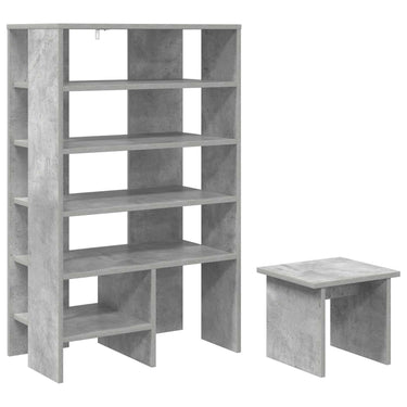 Vidaxl schoenenkast met plank 2 pcs beton grijs bewerkt hout