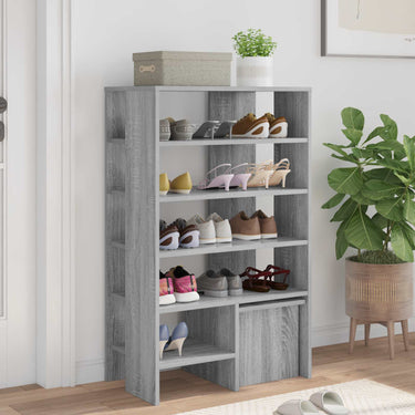 Vidaxl schoenenkast met plank 2 pcs grijs sonoma bewerkt hout