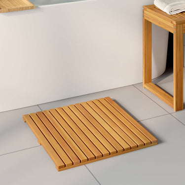 Vidaxl badmat effen bruin 50 x 50 cm hout