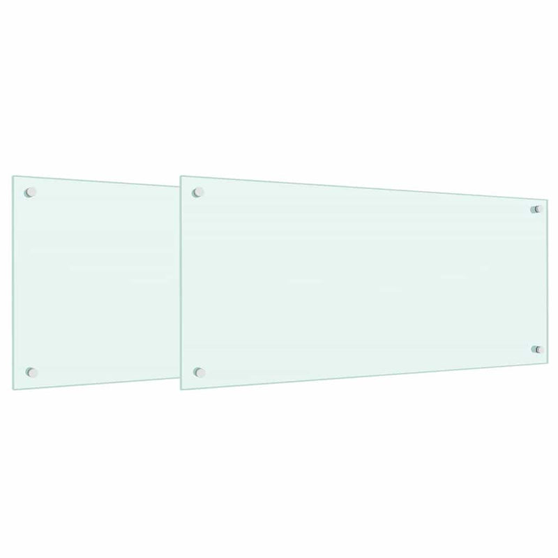 Afbeelding laden in galerijviewer, Vidaxl keuken spatscherm 2 pcs wit 90 x 40 cm gehard glas

