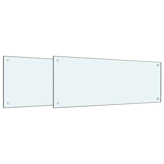Vidaxl keuken spatscherm 2 pcs wit 100 x 40 cm gehard glas
