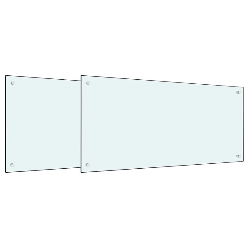 Afbeelding laden in galerijviewer, Vidaxl keuken spatscherm 2 pcs wit 100 x 50 cm gehard glas
