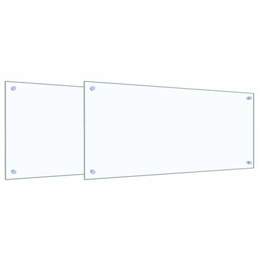 Vidaxl keuken spatscherm 2 pcs doorzichtig 90 x 40 cm gehard glas