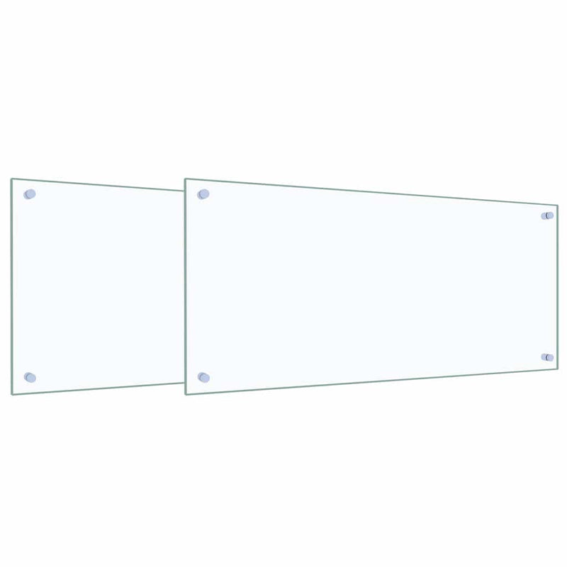 Afbeelding laden in galerijviewer, Vidaxl keuken spatscherm 2 pcs doorzichtig 90 x 40 cm gehard glas
