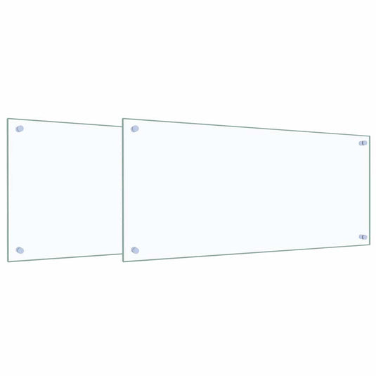 Vidaxl keuken spatscherm 2 pcs doorzichtig 90 x 40 cm gehard glas