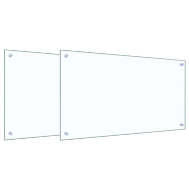 Vidaxl keuken spatscherm 2 pcs doorzichtig 90 x 50 cm gehard glas