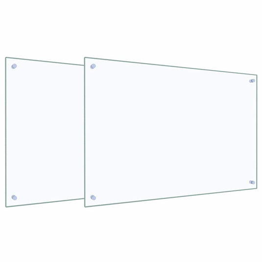 Vidaxl keuken spatscherm 2 pcs doorzichtig 90 x 60 cm gehard glas