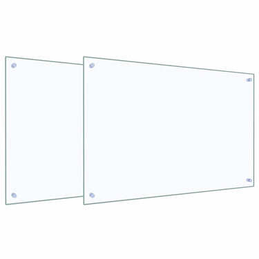Vidaxl keuken spatscherm 2 pcs doorzichtig 90 x 60 cm gehard glas