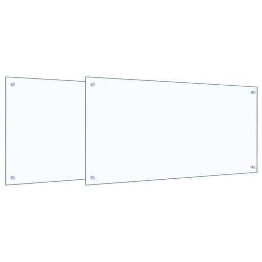 Vidaxl keuken spatscherm 2 pcs doorzichtig 100 x 50 cm gehard glas
