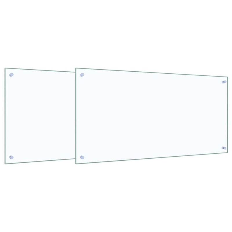 Afbeelding laden in galerijviewer, Vidaxl keuken spatscherm 2 pcs doorzichtig 100 x 50 cm gehard glas
