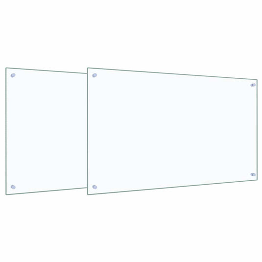 Vidaxl keuken spatscherm 2 pcs doorzichtig 100 x 60 cm gehard glas