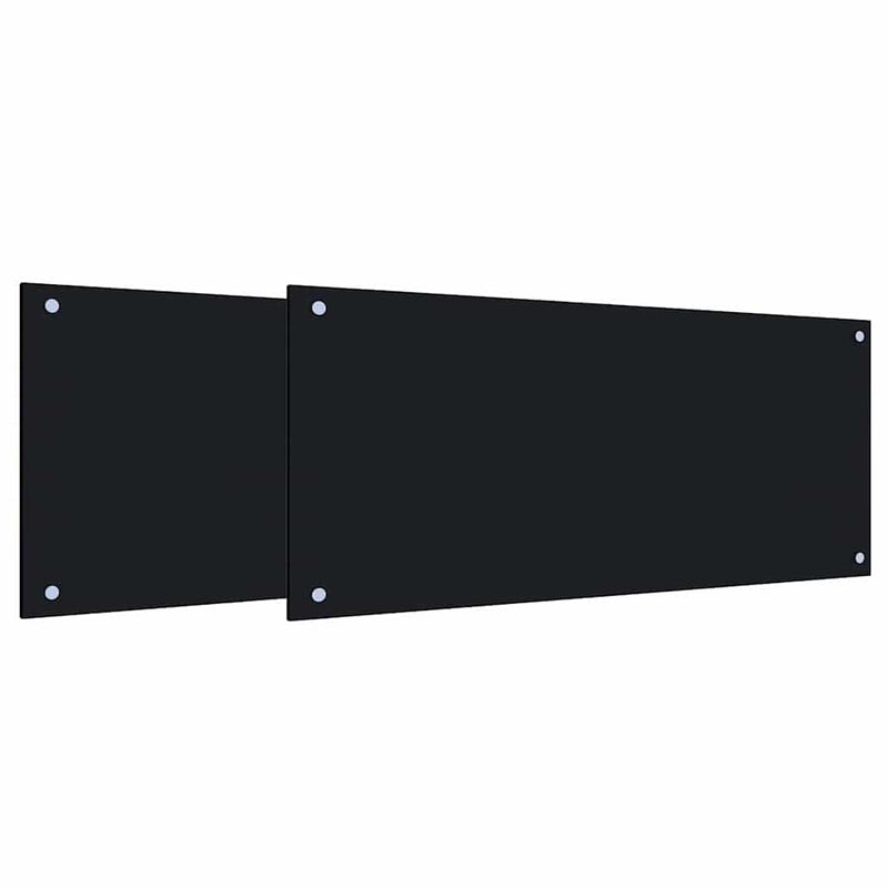 Afbeelding laden in galerijviewer, Vidaxl keuken spatscherm 2 pcs zwart 90 x 40 cm gehard glas
