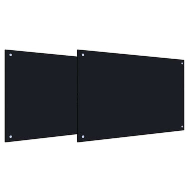 Vidaxl keuken spatscherm 2 pcs zwart 90 x 50 cm gehard glas