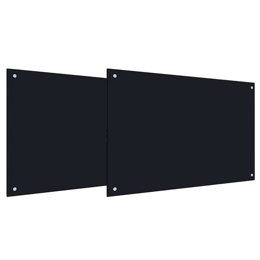 Vidaxl keuken spatscherm 2 pcs zwart 90 x 50 cm gehard glas