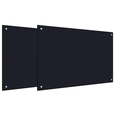 Vidaxl keuken spatscherm 2 pcs zwart 90 x 60 cm gehard glas