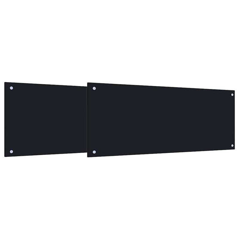 Afbeelding laden in galerijviewer, Vidaxl keuken spatscherm 2 pcs zwart 100 x 40 cm gehard glas
