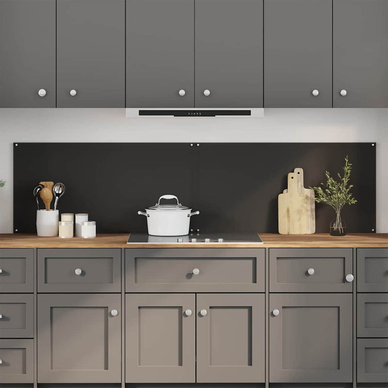 Afbeelding laden in galerijviewer, Vidaxl keuken spatscherm 2 pcs zwart 100 x 50 cm gehard glas
